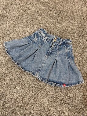 GAP Light Blue Denim Pleated Kids Skirt